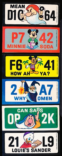 1976 Wonder Bread “Walt Disney Crazy License Plates” Sticker Complete Set of 25 (50 Stickers Total)