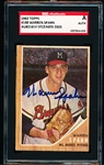 1962 Topps Bsbl. #100 Warren Spahn- Autographed- SGC Certified/ Slabbed