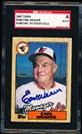 1987 Topps Bsbl. #568 Earl Weaver- Autographed- SGC Certified/ Slabbed