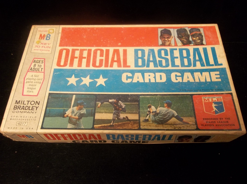 1970 Milton Bradley Bsbl.- 10 Diff. Player Cards, 31 Game Playing Cards, and Original Box, & Pieces