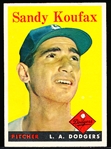1958 Topps Bb- #187 Sandy Koufax, Dodgers
