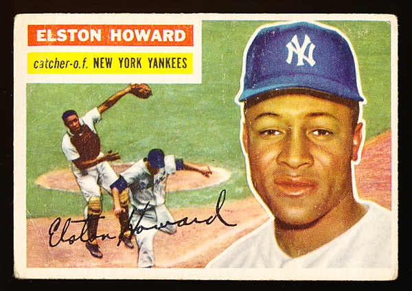 1956 Topps Bb- #208 Elston Howard, Yankees- 1st Topps Card