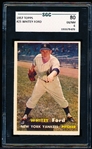 1957 Topps Baseball- #25 Whitey Ford, Yankees- SGC 80 (Ex/NM 6)