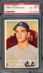 1957 Topps Baseball- #286 Bobby Richardson RC, Yankees- PSA Ex-Mt 6- Semi Hi#.