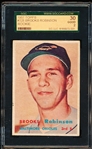 1957 Topps Baseball- #328 Brooks Robinson, Orioles- Rookie!- SGC 30 (Good 2)
