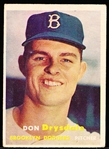 1957 Topps Bb- #18 Don Drysdale, Dodgers