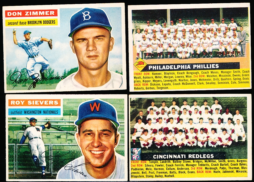 1956 Topps Baseball- 4 Cards