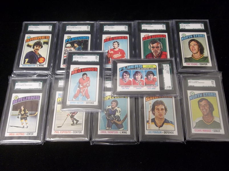 1976-77 Topps Hockey- 12 Diff SGC 86 (NM+ 7.5)