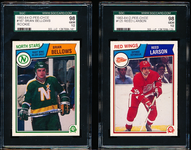 1983-84 O-Pee- Chee Hockey- 2 Cards- SGC 98 (Gem Mint 10)