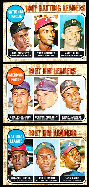 1968 Topps Baseball- Leaders- 4 Diff