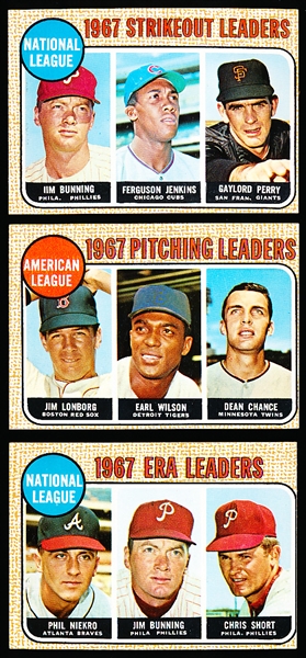 1968 Topps Baseball Leaders- 8 Diff