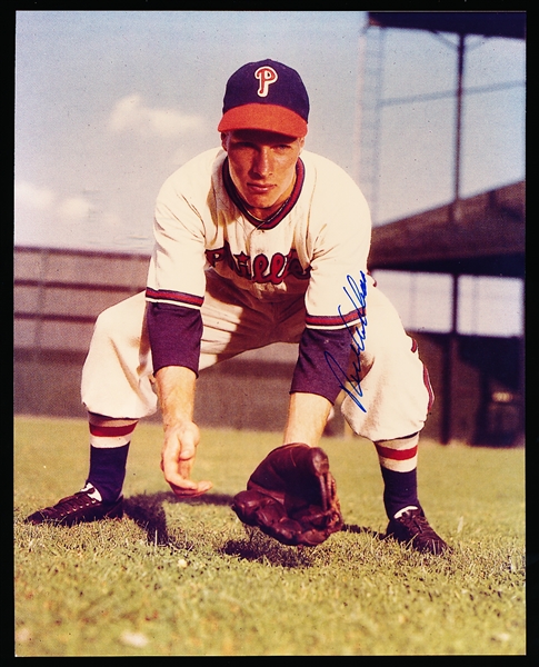 Richie Ashburn Autographed Philadelphia Phillies Bsbl. Color 8” x 10” Photo