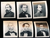 c1900 American Chicle Co. (Kis-Me Gum Pack Insert)- “Confederate Portraits”- 6 Diff. Cabinet Officials