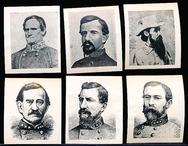 c1900 American Chicle Co. (Kis-Me Gum Pack Insert)- “Confederate Portraits”- 6 Diff. Generals