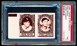 1961 Topps Baseball Stamp Panel with Tab- Bob Shaw (White Sox)/ Jerry Casale(Angels)-  PSA NM 7 
