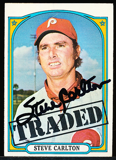 Autographed 1972 Topps Bsbl. #751 Steve Carlton Traded