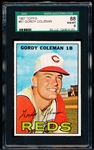 1967 Topps Baseball- #61 Gordy Coleman, Reds- SGC 88 (Nm/Mt 8)