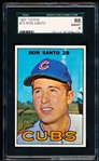 1967 Topps Baseball- #70 Ron Santo, Cubs- SGC 88 (Nm/Mt 8)
