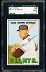 1967 Topps Baseball- #83 Ollie Brown, Giants- SGC 88 (Nm/Mt 8)