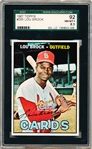 1967 Topps Baseball - #285 Lou Brock, Cards- SGC 92 (Nm/Mt+ 8.5)