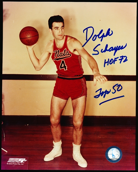 Dolph Schayes Autographed Syracuse Nats NBA Color 8” x 10” Photo