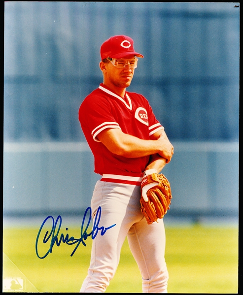 Autographed Chris Sabo Cincinnati Reds Bsbl. Color 8” x 10” Photo