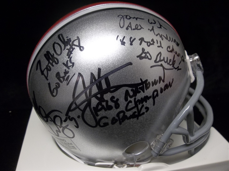 Autographed Ohio State Riddell College Mini-Helmet- Signed by 4 Diff.