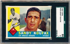 1960 Topps Baseball- #343 Sandy Koufax, Dodgers- SGC 60 (Ex 5)