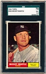 1961 Topps Baseball- #300 Mickey Mantle, Yankees- SGC 70 (Ex+ 5.5)
