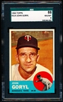 1963 Topps Baseball- #314 John Goryl, Twins- SGC 88 (Nm/Mt 8)