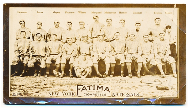 1913 T200 Fatima Team Card- New York Nationals