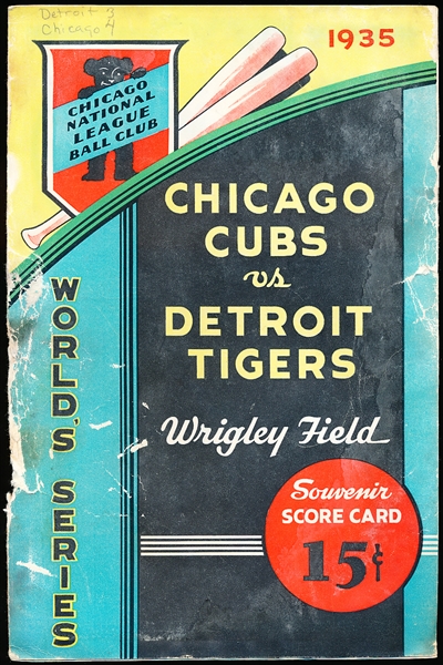 1935 World Series Program- Detroit Tigers @ Chicago Cubs