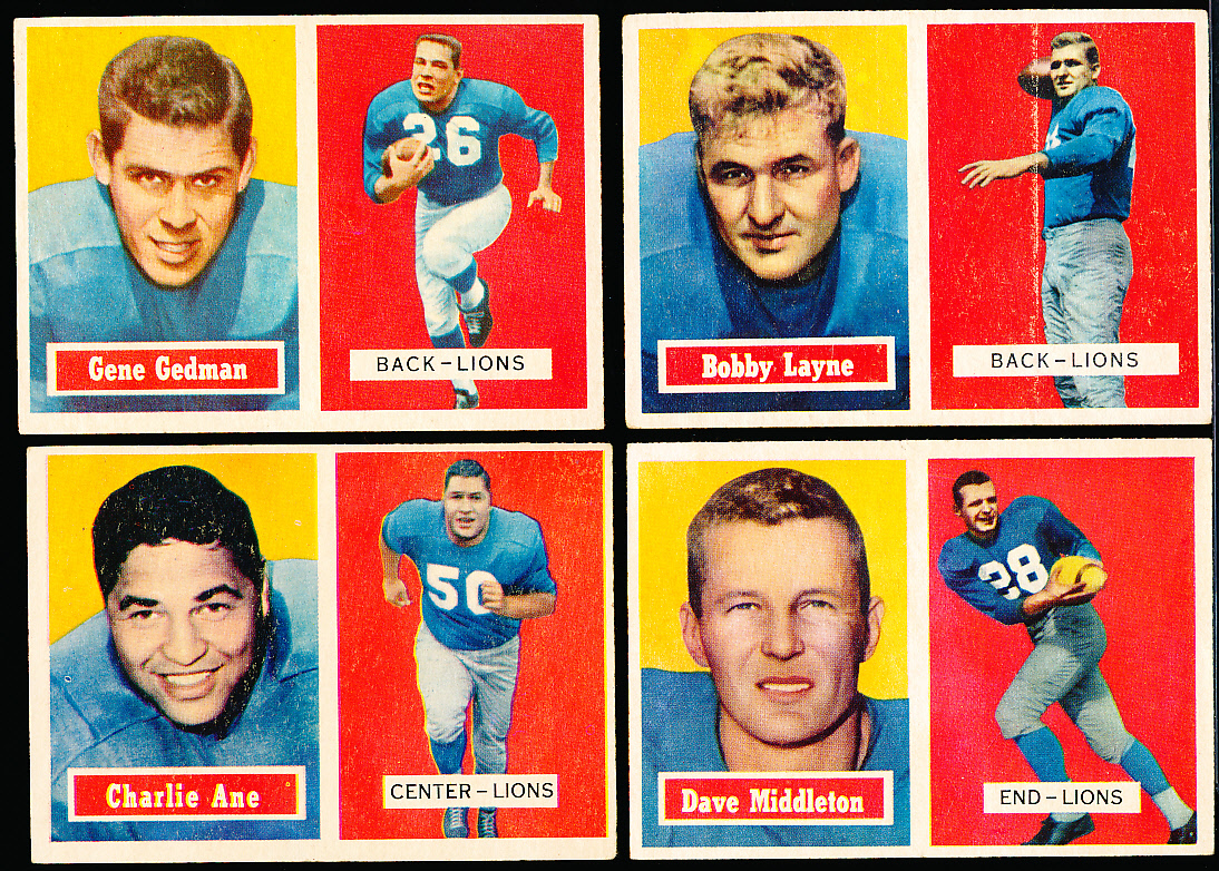 Lot Detail 1957 Topps Football 4 Diff Detroit Lions