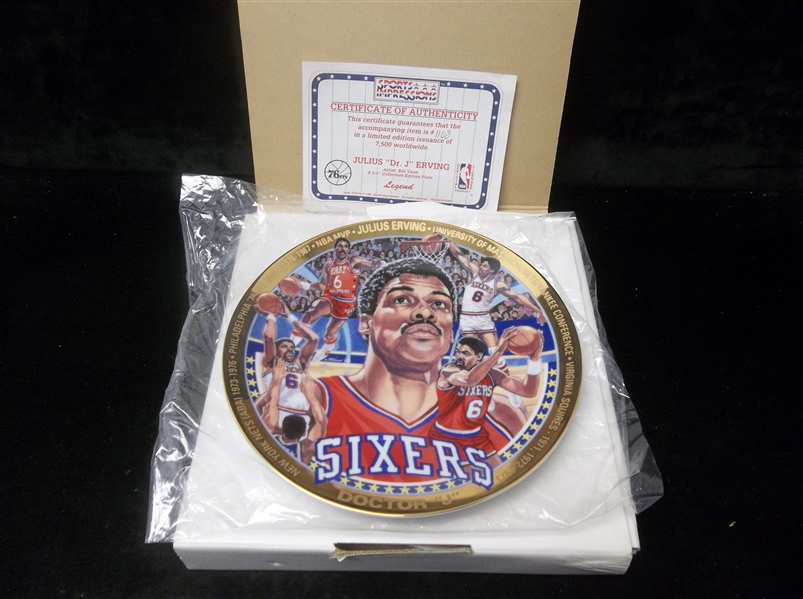 1993 Sports Impressions “Julius Dr. J. Erving” 8-1/2” Diameter Collector Plate- #1108/7,500