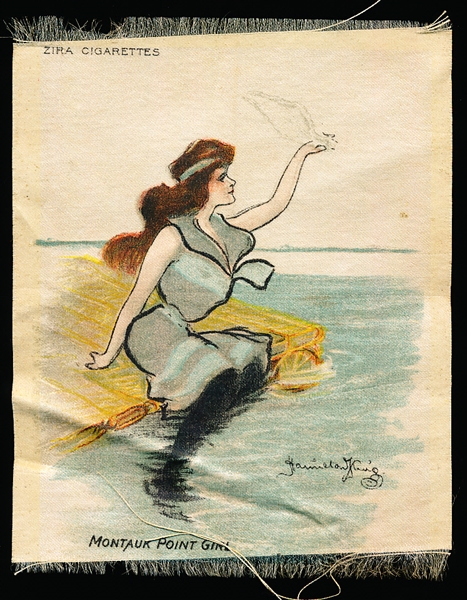 1903 Zira Cigarettes Hamilton King “Bathing Girls” Silks- 2 Diff