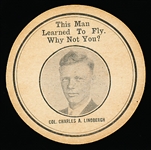 1930’s Era Col. Charles A. Lindbergh St. James Air College 1-1/2” Diameter Advertising Disc