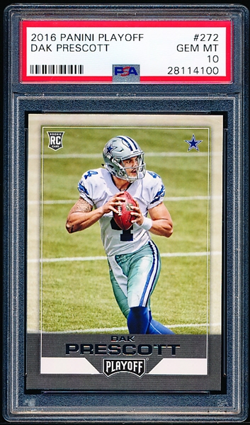 2016 Panini Playoff Ftbl. #272 Dak Prescott RC, Cowboys- PSA Gem Mint 10.