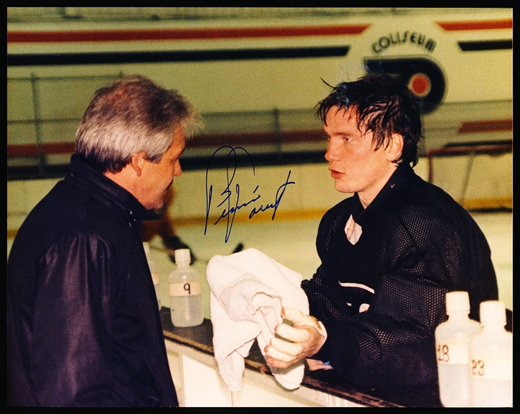 Bernie Parent Autographed Hockey Color 8” x 10” Photo with Pelle Lindbergh