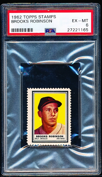 1962 Topps Bb Stamps- Brooks Robinson, Orioles- PSA Ex-Mt 6 