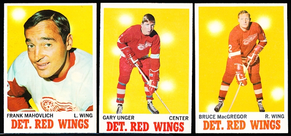 1970-71 Topps Hockey- Detroit Red Wings- 9 Diff