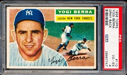 1956 Topps Baseball- #110 Yogi Berra, Yankees- PSA Vg-Ex 4