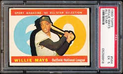 1960 Topps Baseball- #564 Willie Mays All Star- PSA Ex 5