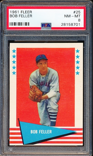 1961 Fleer Baseball- #25 Bob Feller- PSA Nm-Mt 8