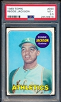 1969 Topps Baseball- #260 Reggie Jackson, A’s- PSA Vg+ 3.5 