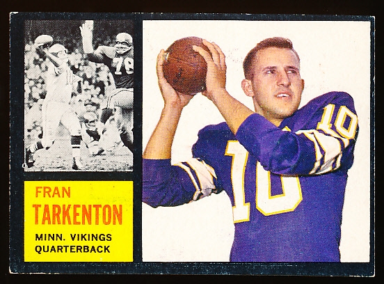 1962 Topps Fb- #90 Fran Tarkenton, Vikings- Rookie!