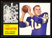 1962 Topps Fb- #90 Fran Tarkenton, Vikings- Rookie!