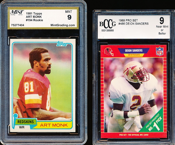 Three Football Graded Cards