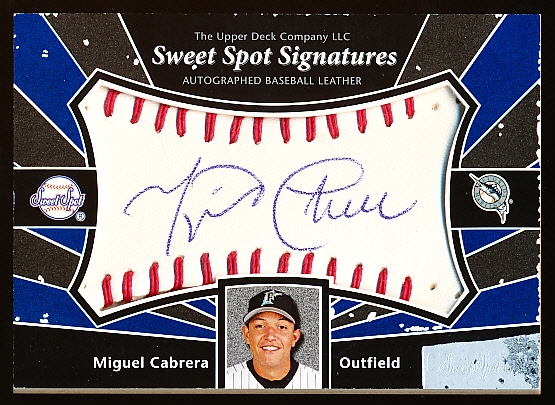 2004 Sweet Spot Bb- “Sweet Spot Signatures”- #SS-MC Miguel Cabrera, Marlins