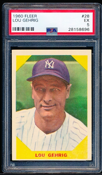 1960 Fleer Baseball Greats- #28 Lou Gehrig- PSA Ex 5 