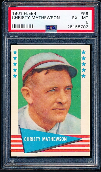 1961 Fleer Baseball Greats- #59 Christy Mathewson- PSA Ex-Mt 6 